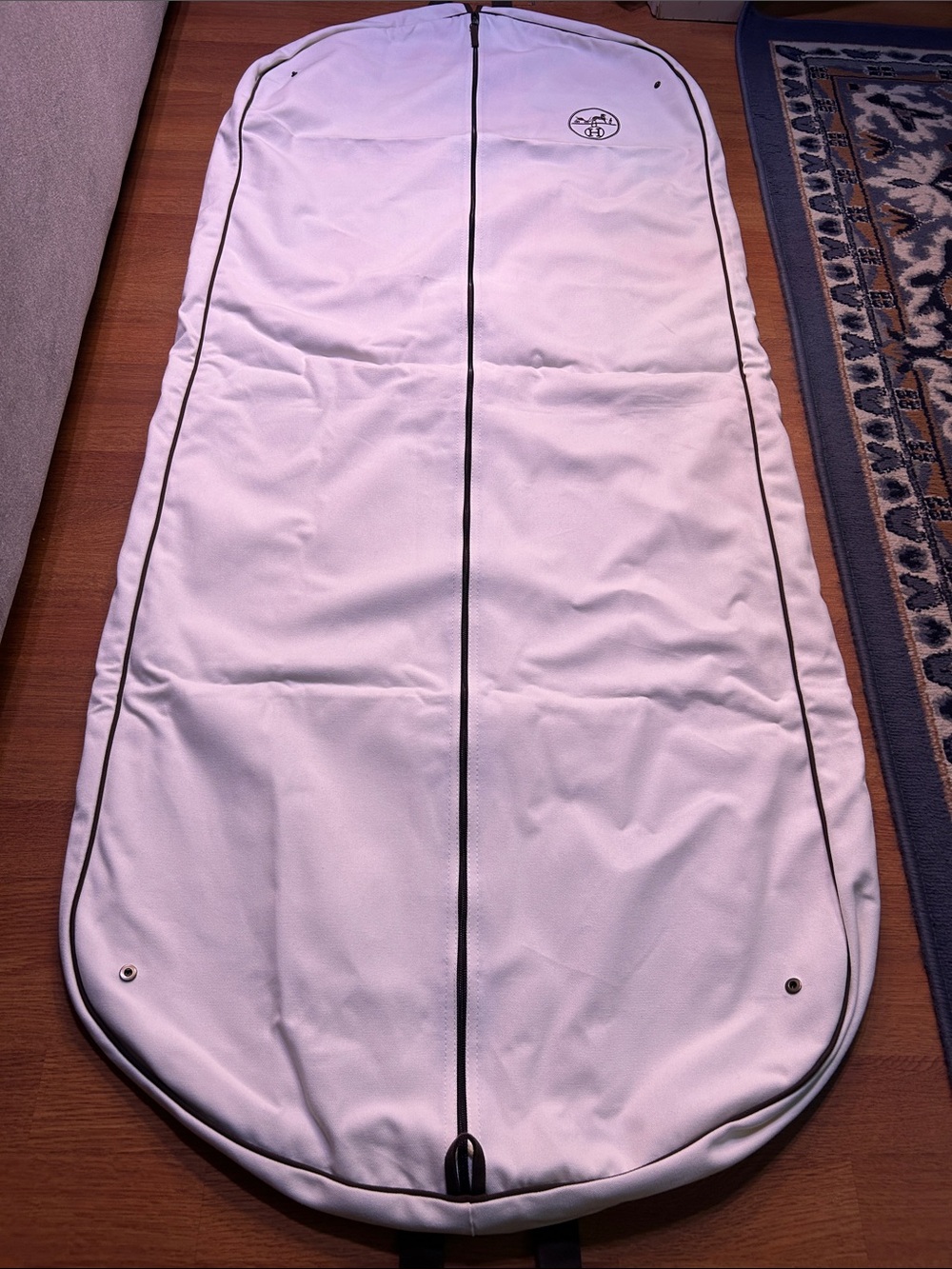 HERMES White Garment Bag